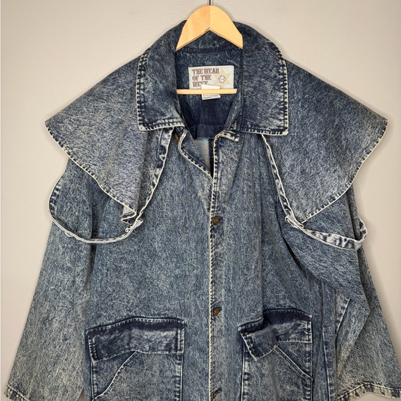 The Wear of the West x Vintage 80s Acid Wash Heavyweight Denim Duster - Picture 4 of 12